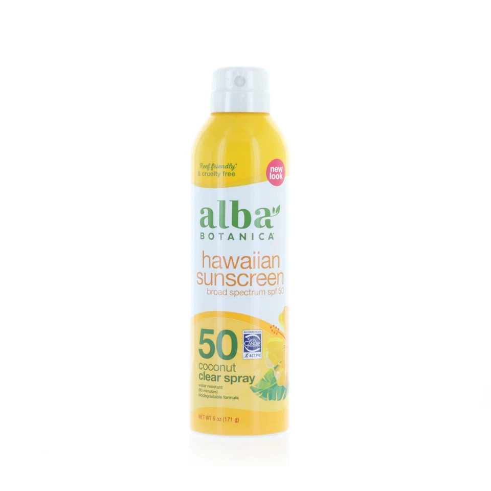 Protector solar hawaiano Alba Botanica FPS 50 spray de coco 171 g 6 oz EXP0623 Foto 1 de 1