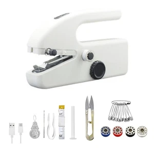 Handheld Sewing Machine Portable Dual Power for Fabrics Clothe Home Travel DIY - Picture 1 of 9