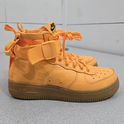 Nike tamanho 4Y SF AF1 Special Air Force Mid OBJ AJ0424-800 amarelo feminino tamanho 5.5 - Imagem 1 de 4