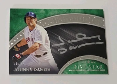 2017 Topps Five Star JOHNNY DAMON SILVER SIGNATURES ON CARD AUTO GREEN SSP /15 - Image 1 of 3