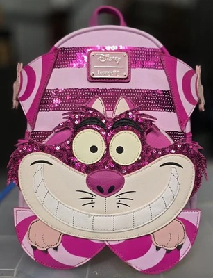 Mini mochila con disfraces Loungefly lentejuelas gato de Cheshire nueva con etiquetas Foto 1 de 4
