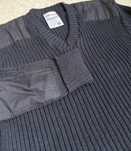 Vintage Blauer Wool Sweater Mens XL Commando Blue Cable Knit Fisherman Pullover - Picture 1 of 12