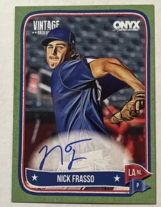 2024 Onyx Vintage Nick Frasso On-card Autograph Green /50 Dodgers - Picture 1 of 3