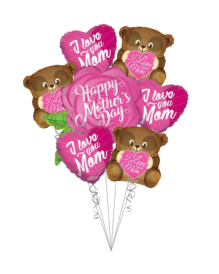 Ramo de globos The Best Mom, Sweet Mom Love (7 globos) Foto 1 de 1