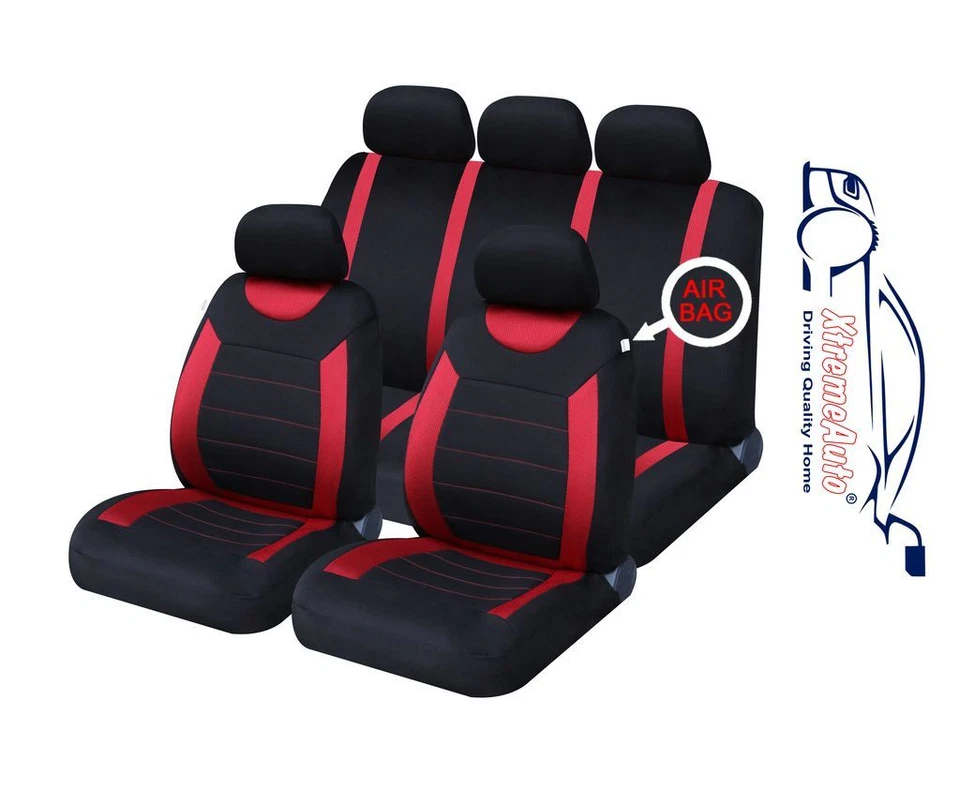 9 PCE Sports naby Red/ Black Full Set of Seat Covers For Citroen C2 C3 C4 DS - Image 1 of 1