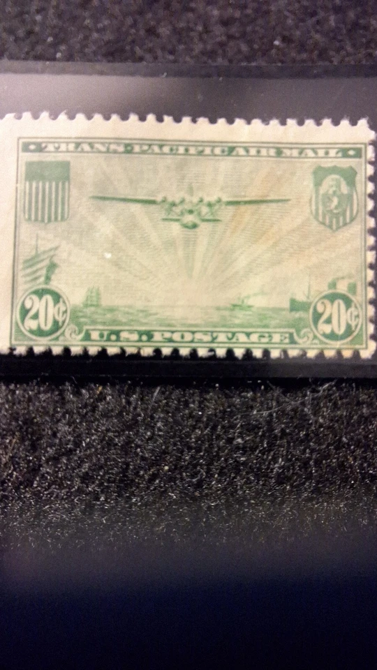 U.S. Stamps, Scott #C20, Green, Airmail, 20 cent, M/F/NG, 1935, Trans-Pacific - Image 1 of 3