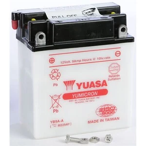 Yuasa Battery YB9A-A Conventional electrolyte Sold Separately YUAM229AY - Picture 1 of 6