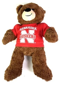 Build A Bear Teddy Bear Plush Nebraska Corn Huskers Stuffed Animal Football - Picture 1 of 9
