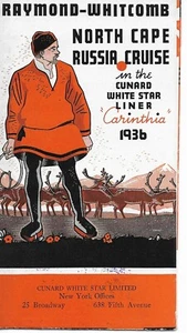 Folleto original de Cunard Line 1936, S.S. Carintia, crucero por Rusia - Imagen 1 de 5