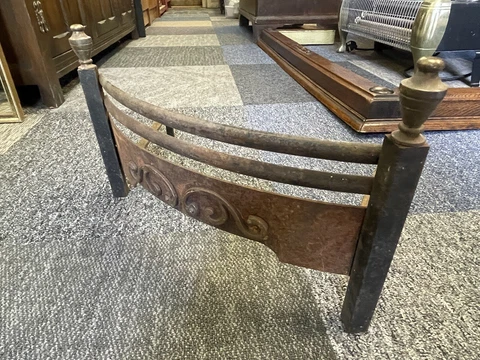 vintage antique cast iron fire guard with foldable legs 40cm wide Cover
