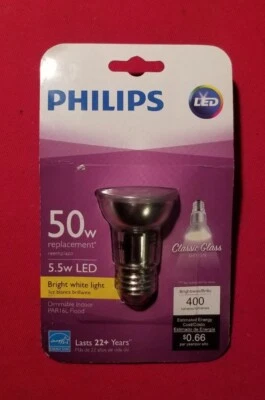 PHILIPS 5.5-Watt LED "Classic Glass" PAR16L Dimmable Flood Light Bright White - Image 1 of 2