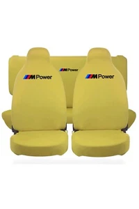 For Bmw M Power Seat Cover Yellow Full Set Fabric Elastic Washable Seat Covers - Picture 1 of 8