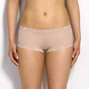 Hanky Panky L22113 Beieg Classic Lace Trim Mesh Boyshort Underwear Size L - Picture 1 of 1