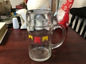 Vintage Michelob Beer Mug 8" Tall Glass Heavy Large Cup 1 Liter - Picture 1 of 6
