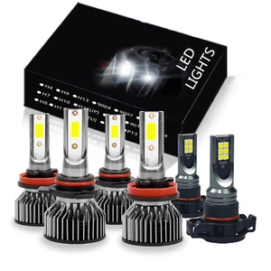 For Chevy Silverado 1500 2500 2007-2015 - LED Headlight+Fog Bulbs Kit (with Fan) - Picture 1 of 14