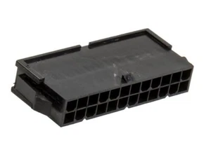 Presa connettore di alimentazione ATX maschio 24 pin nero + 24 pin maschio macromods Regno Unito - Foto 1 di 2