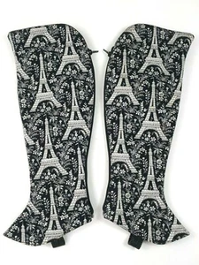 Designer Barefoot Half Chaps Knee High Barefoot Only Black White Zipper Closure - Picture 1 of 8