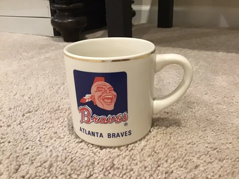 Atlanta Braves Vintage Logo Ceramic Coffee Mug Cup Used Cover