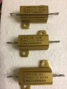 DALE 3 Pack 68 Ohm 20 Watt Resister 1% RH-25 RE70G68R0 - Picture 1 of 3