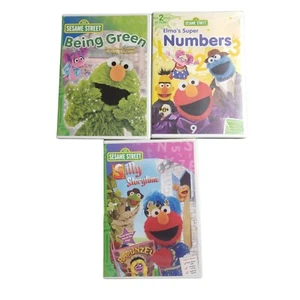 Sesame Street DVD Lot Of 3 Being Green Silly Story Time Elmo's Super Numbers  - Picture 1 of 6