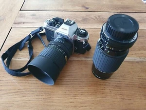Nikon FG-20 35mm SLR Film Camera Silver Body + 22 -70 Lense + 70-210 Lense - Picture 1 of 2