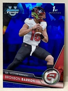 2023 Bowman University Chrome Sapphire Bronson Barron 1st #136 Western KY - Picture 1 of 6