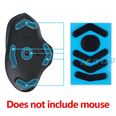 2 Sets New Black Rounded Curved Edges Mouse Feet Skates for Logitech G604 Mouse - Image 1 of 4