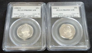 1990-S & 1992-S WASHINGTON QUARTER PCGS PR69 DCAM. REDUCED 6/6/25 (2187) - Picture 1 of 2