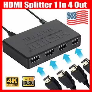 4K HDMI Splitter 1 in 4 Out 4Port Repeater Amplifier Video Switcher For Xbox PS4 - Picture 1 of 16