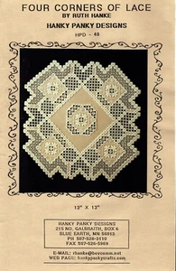 Hardanger Four Corners of Lace Doily Pattern Hanky Panky Designs - Picture 1 of 2