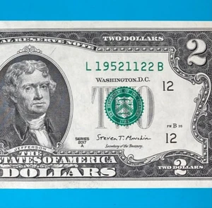 1952 November 22 (L 19521122 B) BIRTHDAY Note $2 Two Dollar Bill - Picture 1 of 4