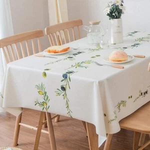 Manteles De Tela Lino Para Mesa Rectangular Fiestas Cocina Comedor Impermeable.. - Picture 1 of 35