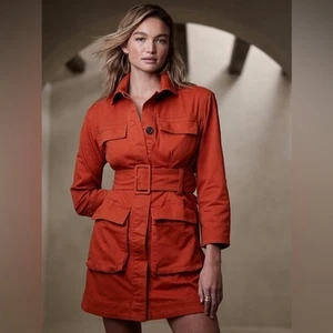 Nuevo con etiquetas Vestido utilitario Banana Republic para mujer Mia rústico naranja vainilla talla XL - Imagen 1 de 10