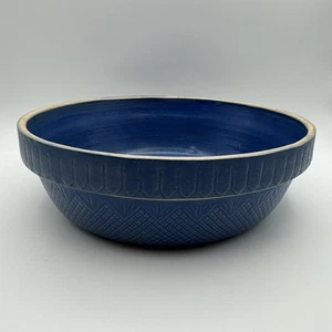 "BONITO cuenco grande de 11"" Roseville azul con diamantes venecianos piquete de artículos amarillos" - Imagen 1 de 10