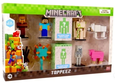 Minecraft Toppeez 10 Pack Deluxe Box Action Figures New Kids Xmas Toy Age 8+ - Image 1 of 3