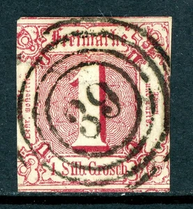 Germany States 1863 Thurn & Taxis North Dist 1 sgr Rose Sc #18 VFU O753 - Picture 1 of 6