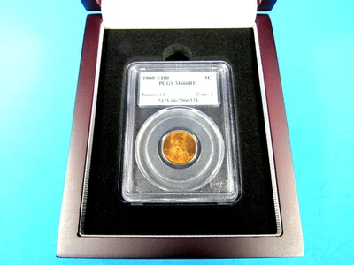 1909 VDB  P  Lincoln Cent,  First Year Of Issue,  PCGS MS 66 Red - Image 1 of 4