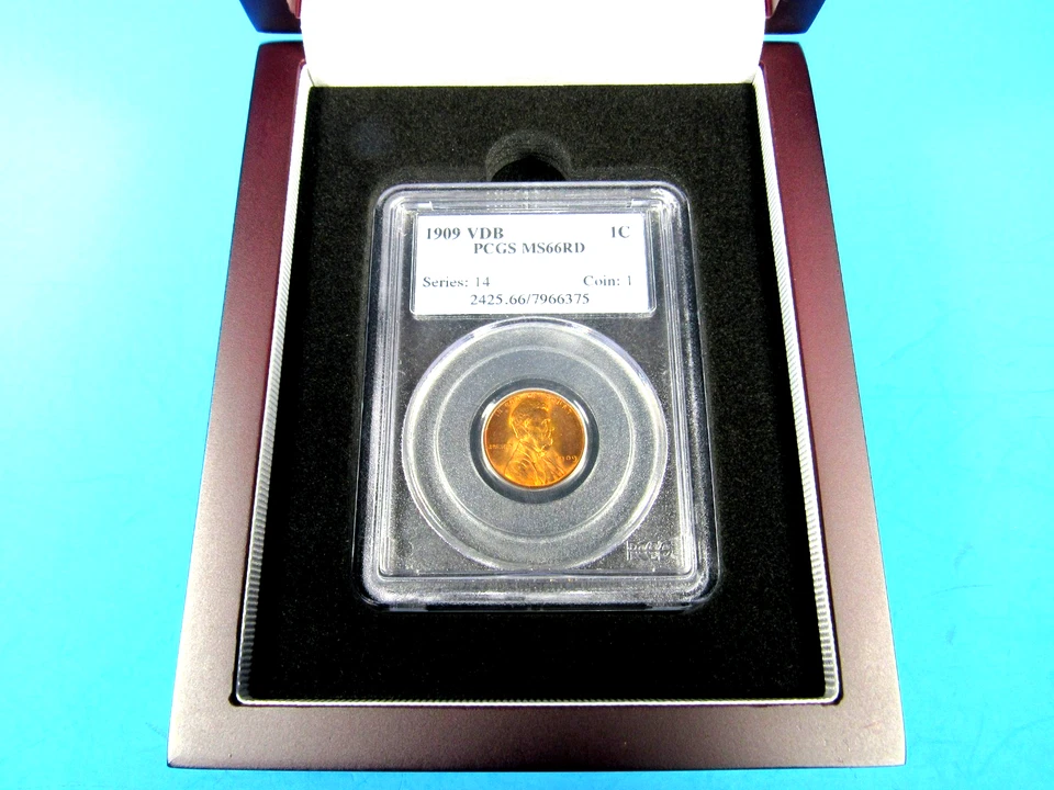 1909 VDB  P  Lincoln Cent,  First Year Of Issue,  PCGS MS 66 Red - Image 1 of 4