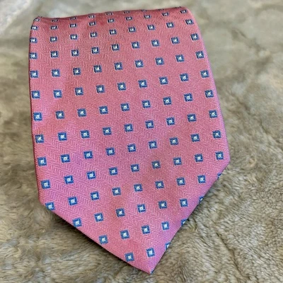 "Corbata Brooks Brothers rosa y azul resistente a las manchas nueva sin etiquetas 3,5"" de ancho 59"" de largo"  Foto 1 de 4