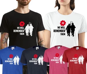 T-Shirt Remembrance Day Lest we Forget POPPY Armistice Day UK WW1 Tops Tee Geschenk - Bild 1 von 23