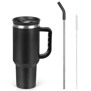 XSUPER 40oz Tumbler Stainless Steel Travel Mug with Straw and Lid,Reusable Coffe - Picture 1 of 5