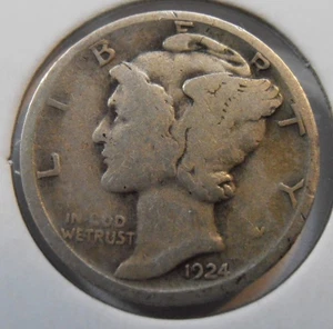 1924 D Mercury Silver Dime (24DAC5) - Picture 1 of 4