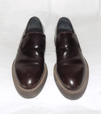 Mocasines sin cordones Brunello Cucinelli de cuero para mujer con plataforma brillante marrón 39,5 Foto 1 de 4