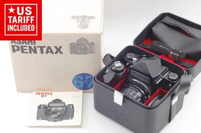 【N MINT in Box】 Pentax 6x7 Body SMC T 105mm f/2.4 Lens w/ Grip Strap From JAPAN - Image 1 of 4