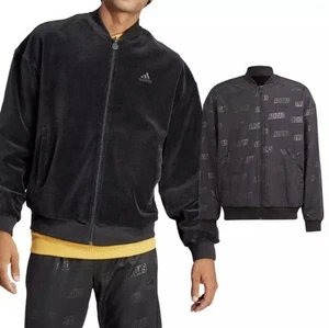 NWT $130 adidas Mens Embossed Reversible Jacket Black Medium IJ6424 - Picture 1 of 12