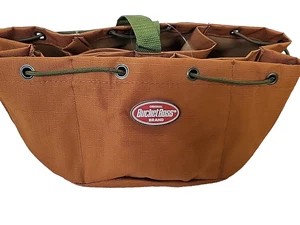 Bucket Boss Tool Bag Duckwear Canvas 6 Pockets Brown  - Picture 1 of 5