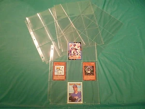 9 POCKET PAGES FOR BASEBALL CARDS, FOOTBALL CARDS, YUGIOH CARDS ETC. 4 FOR $1.00 - Picture 1 of 1