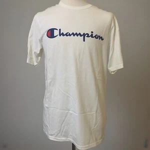 Camiseta CHAMPION Heritage Script Logo Blanca Manga Corta Algodón Pesado Talla L - Imagen 1 de 7