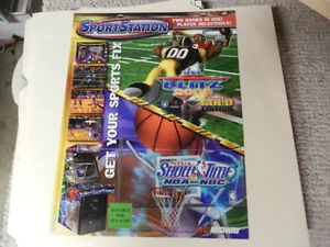 FOLDED nba sports station showtime blitz gold ARCADE GAME FLYER - Picture 1 of 2