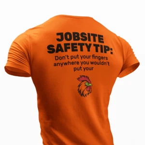 Jobsite Safety Humor T-Shirt Dont Put Your Finger Funny Work Safety Reminder Tee - Picture 1 of 5